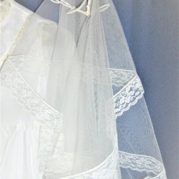ILGWE Vintage COMMUNION DRESS w/ Vail Union Made Vintage Girls Wedding Dress - Picture 7 of 8